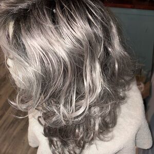 Diahann Carroll  synthetic wig, style Z0044 Whisper lite Silver Ash Ombré Layer